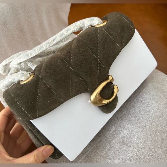 Coach Quilted Tabby Small Suede Shoulder Bag 20 - Picture 2 of 11